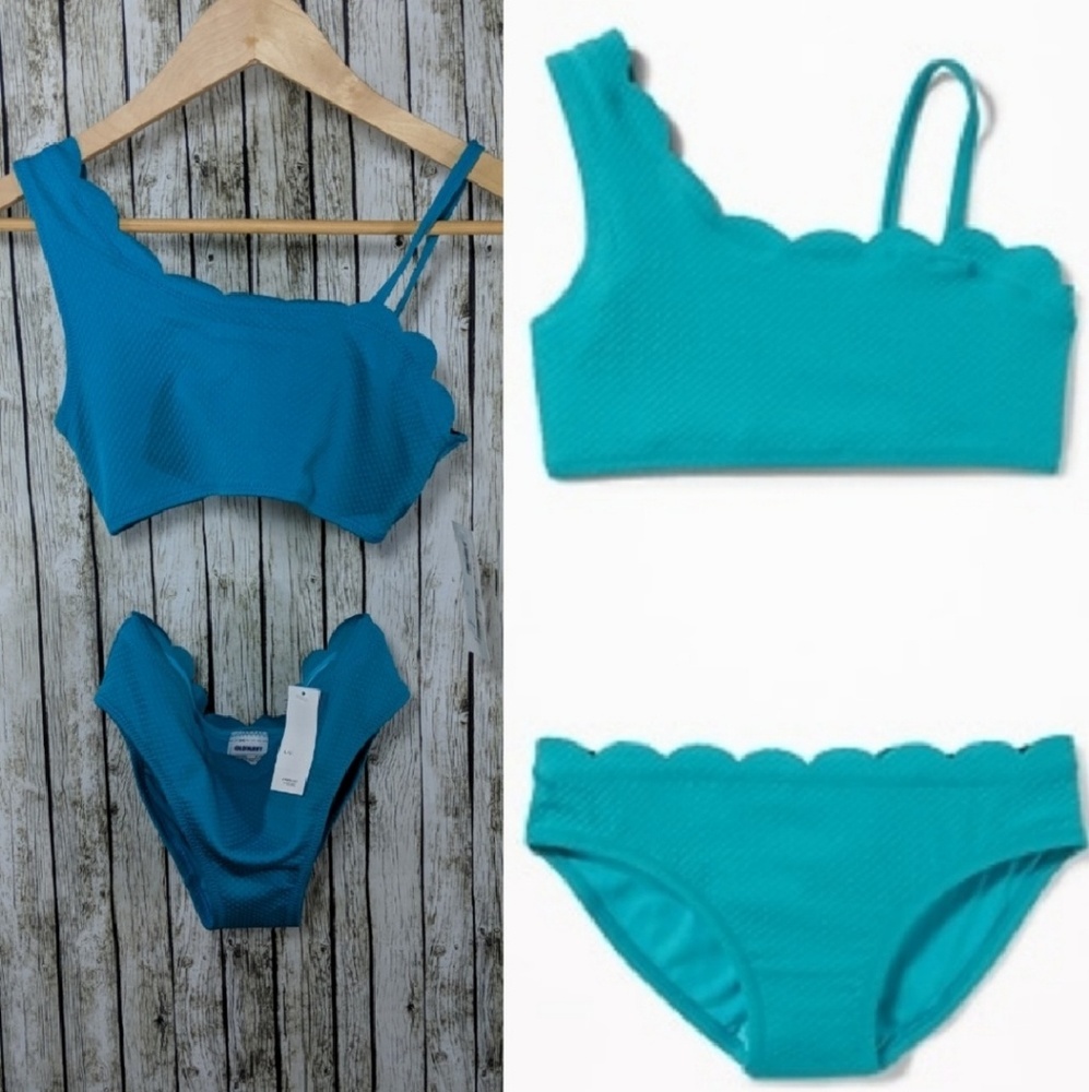 Old Navy one shoulder scalloped bikini